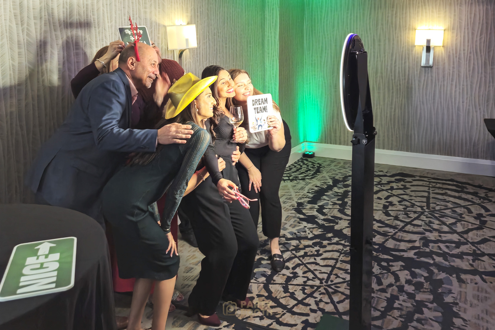 Luxe Photobooth modern setup with vibrant LED lighting, ideal for events in Ottawa and Gatineau